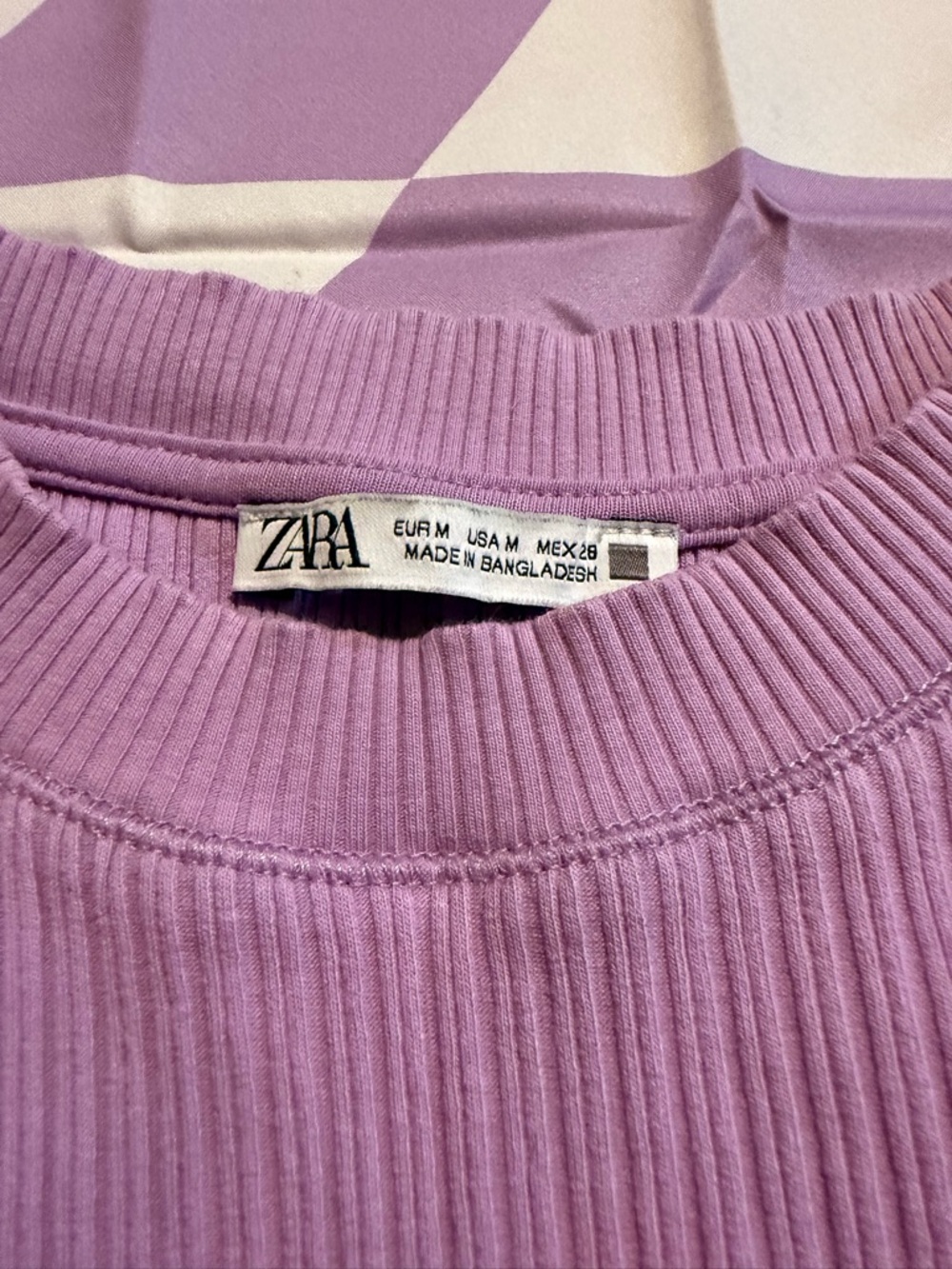 Zara Lilac Ribbed High-Neck Tank Top - Picture 3 of 6
